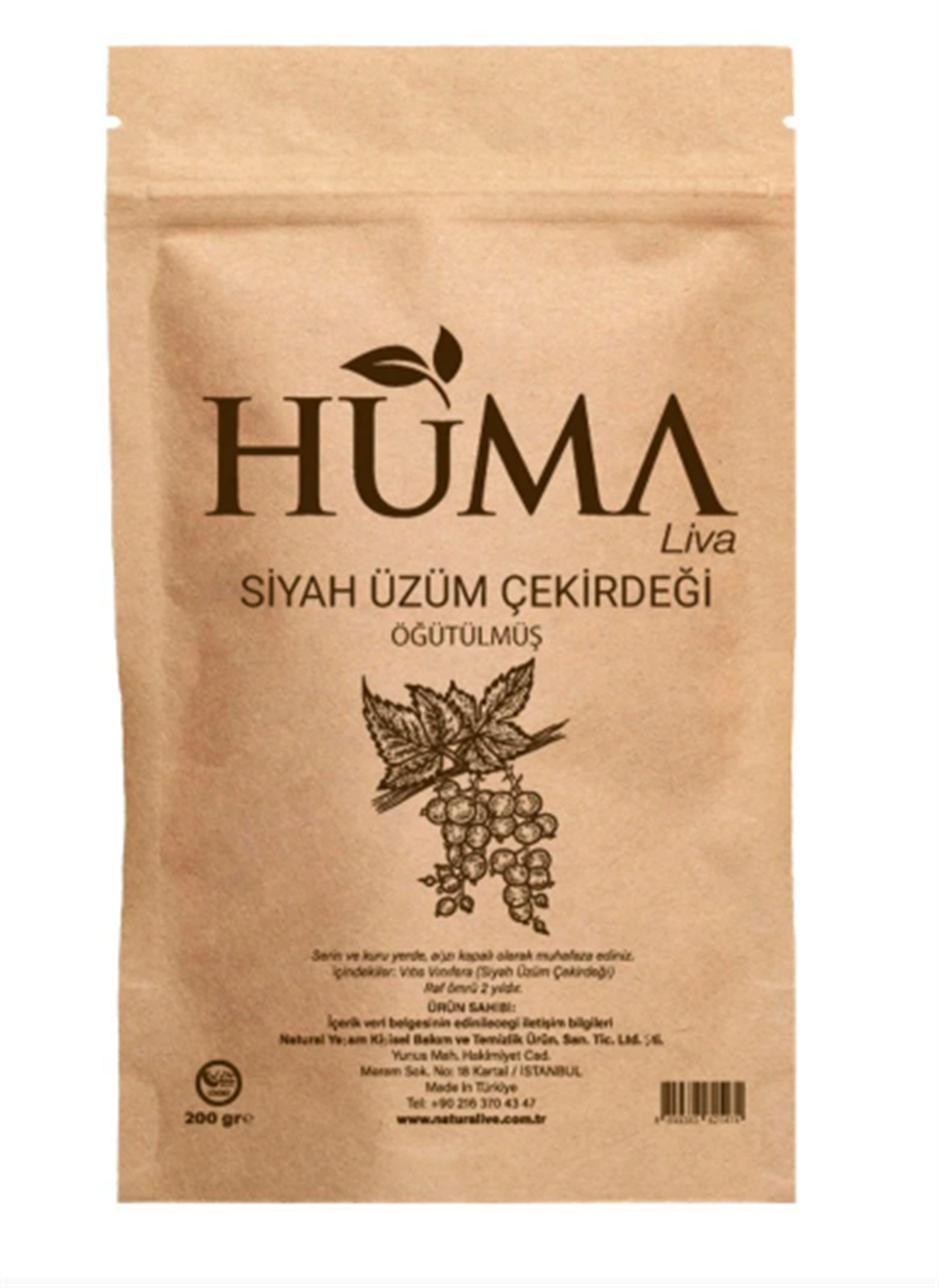 NATURALİVE HUMA SİYAH ÜZÜM ÇEK. 200G