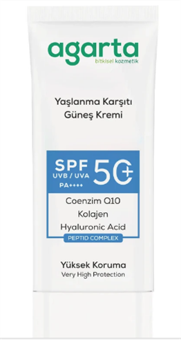 AGARTA YAŞLANMA KARŞITI COLLAGEN DESTEKLİ 50 SPF GÜNEŞ KREMİ