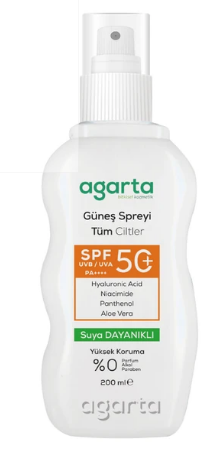 AGARTA GÜNEŞ SPREYİ 50 SPF TÜM CİLTLER