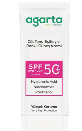 AGARTA RENK TONU EŞİTLEYİCİ RENKLİ 50 SPF GÜNEŞ KREMİ