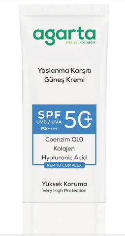 AGARTA YAŞLANMA KARŞITI COLLAGEN DESTEKLİ 50 SPF GÜNEŞ KREMİ