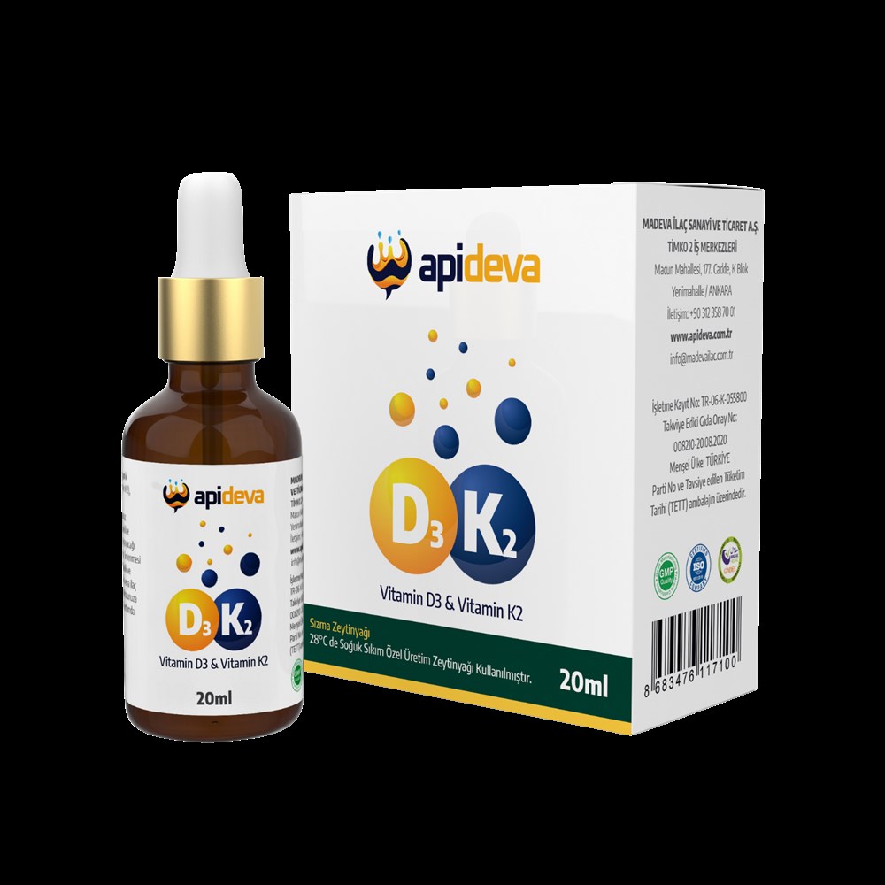 APİDEVA VİTAMİN D3 K2 20ML