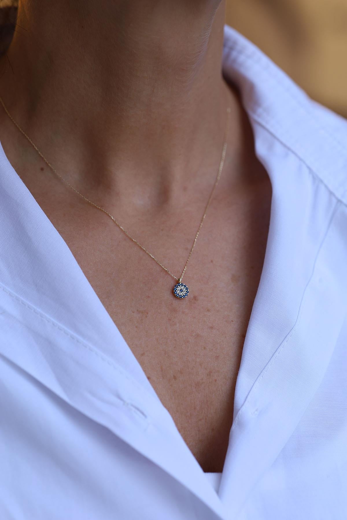 Yenigün Kuyumculuk14 Ayar Altın Mini Nazarlık Kolye