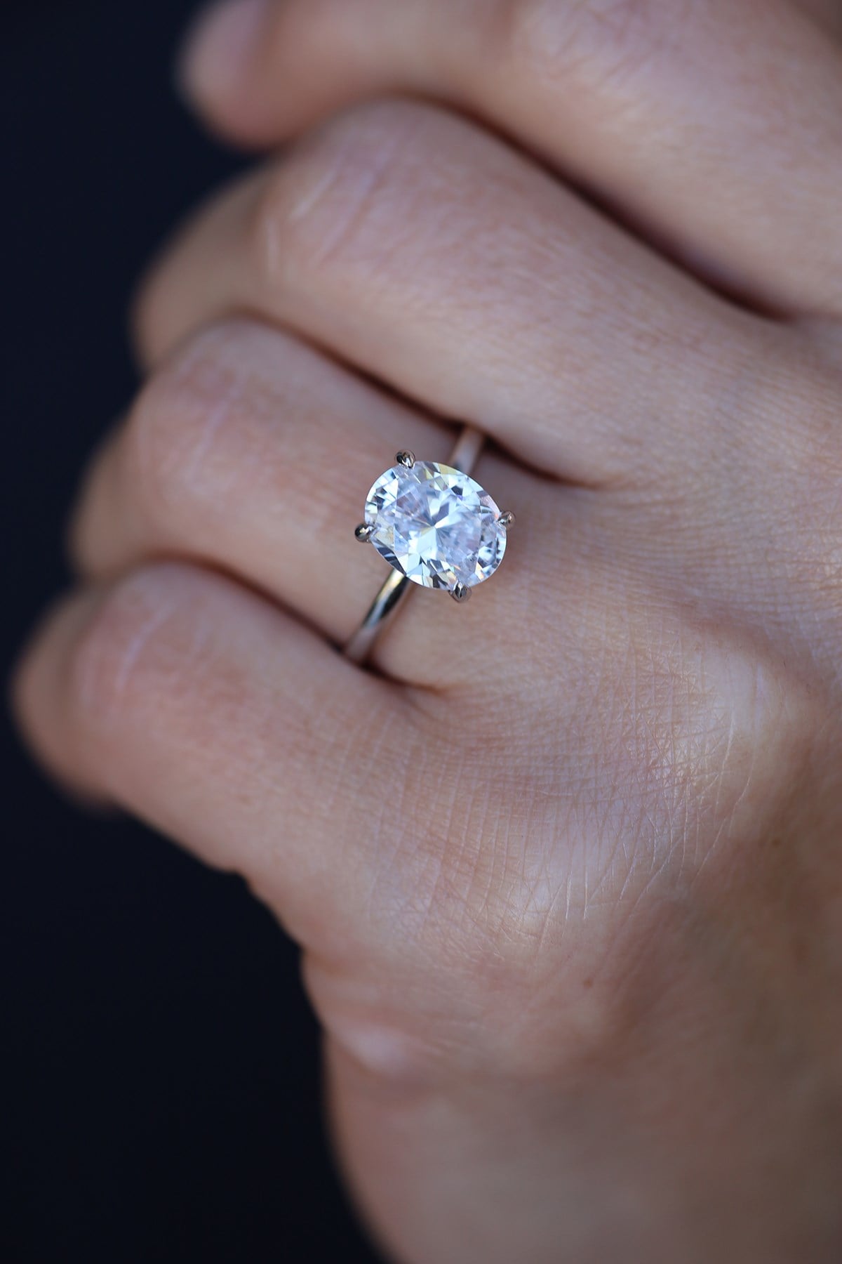 Yenigün Kuyumculuk14 Ayar Altın (1 cm) Büyük Oval Tektaş Yüzük YZK27779