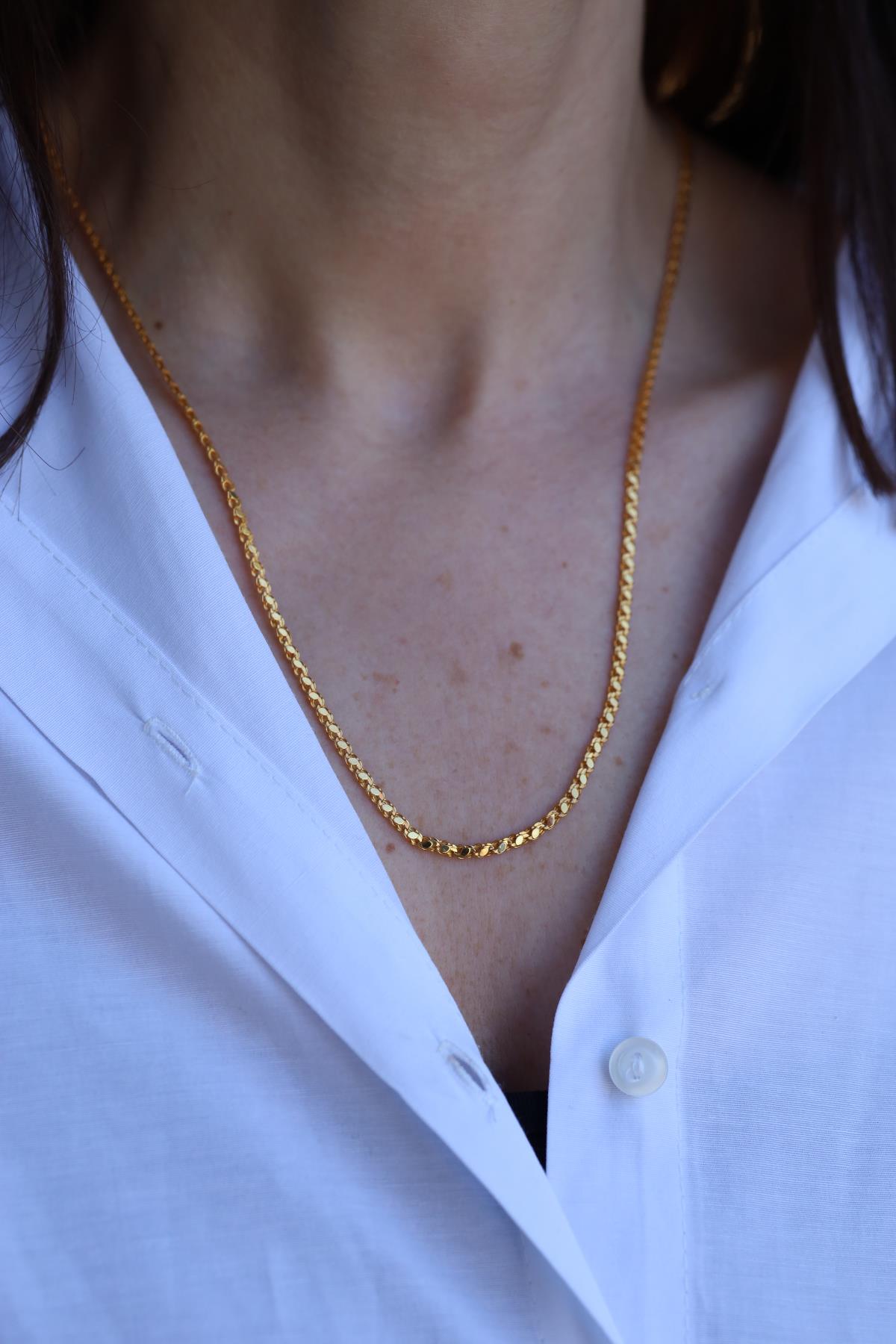 Yenigün Kuyumculuk14 Ayar Altın Cimarlı Pullu  Zincir 3 mm 