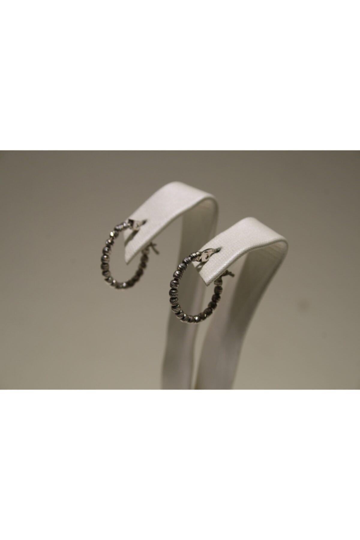 Yenigün Kuyumculuk14 Ayar Beyaz Altın Kadın Dorica (çap:1.6 Cm) Halka Küpe