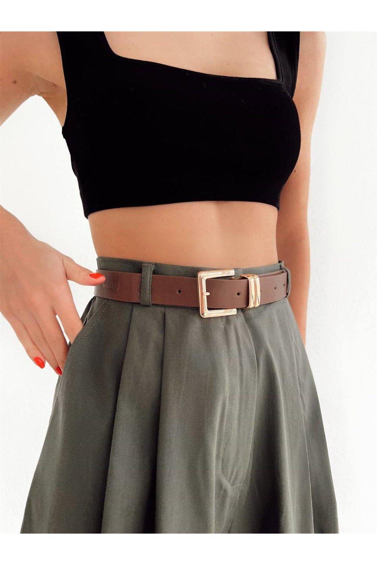 KADIN CEPLİ KEMERLİ HAKİ YEŞİL ŞEHİR BOY ŞORT