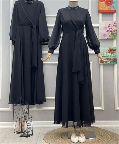 Siyah Renk Abiye Elbise