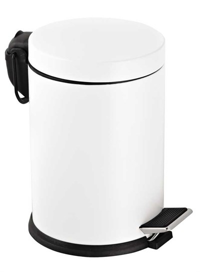 5 Lt Elit Serisi Paslanmaz Renkli Pedallı Beyaz Çöp Kovası (banyo - Mutfak - Tuvalet )