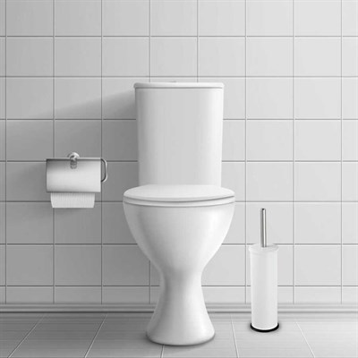 Paslanmaz Beyaz Tuvalet - Klozet Fırçası