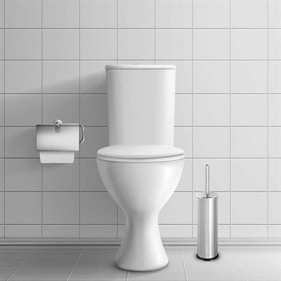 Paslanmaz Krom Tuvalet - Klozet Fırçası 