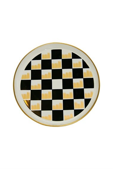 Dama Desenli Servis Tabağı