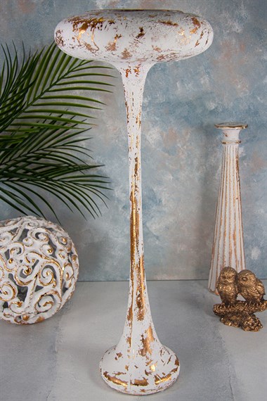 Dekoratif Eskitme Uzun Mumluk 64cm