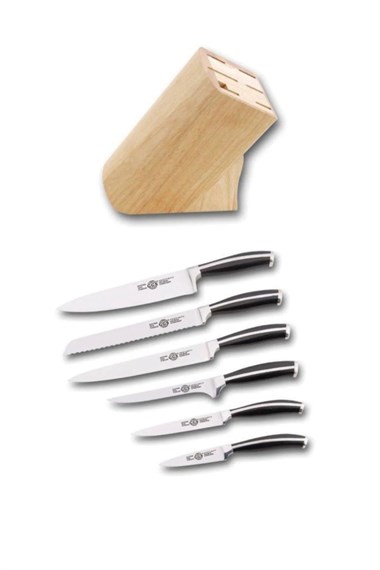 Interline Ahşap Standlı Mutfak Bıçak Seti 7 Parça