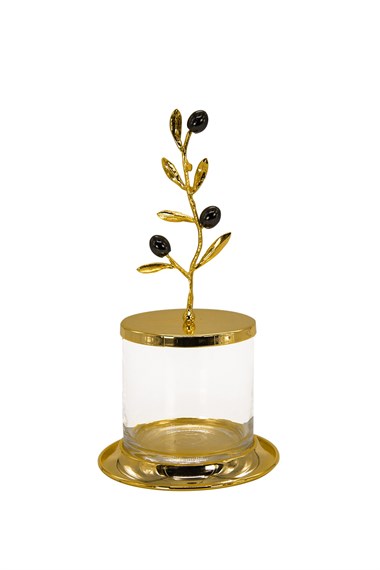 Zeytinli Gold Cam Şekerlik