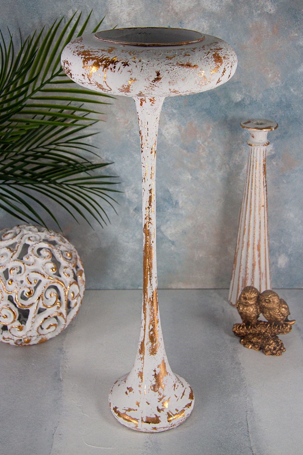 Dekoratif Eskitme Uzun Mumluk 64cm | decoroni