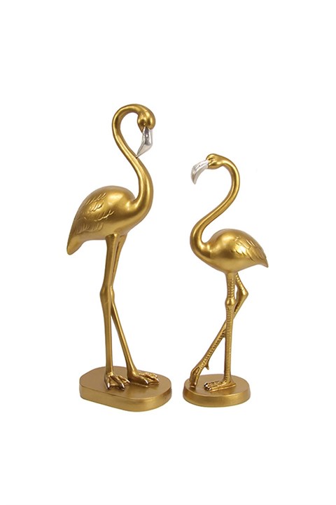 Çift Flamingo Biblo - Gold