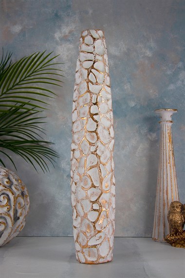 Dekoratif Eskitme Vazo - Long Tube