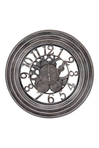 Felicia Dekoratif Gümüş Duvar Saati 50cm