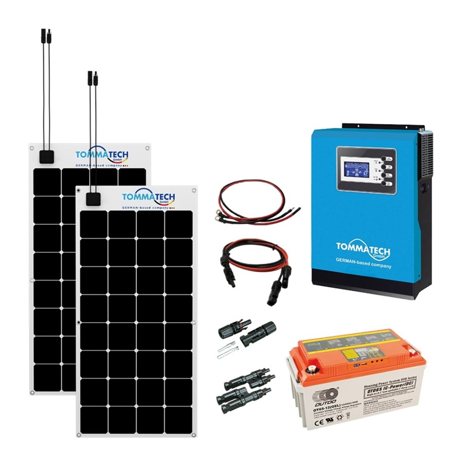 Esnek 1 Panelli Tekne / Yat Solar Paketi 12V-1000W