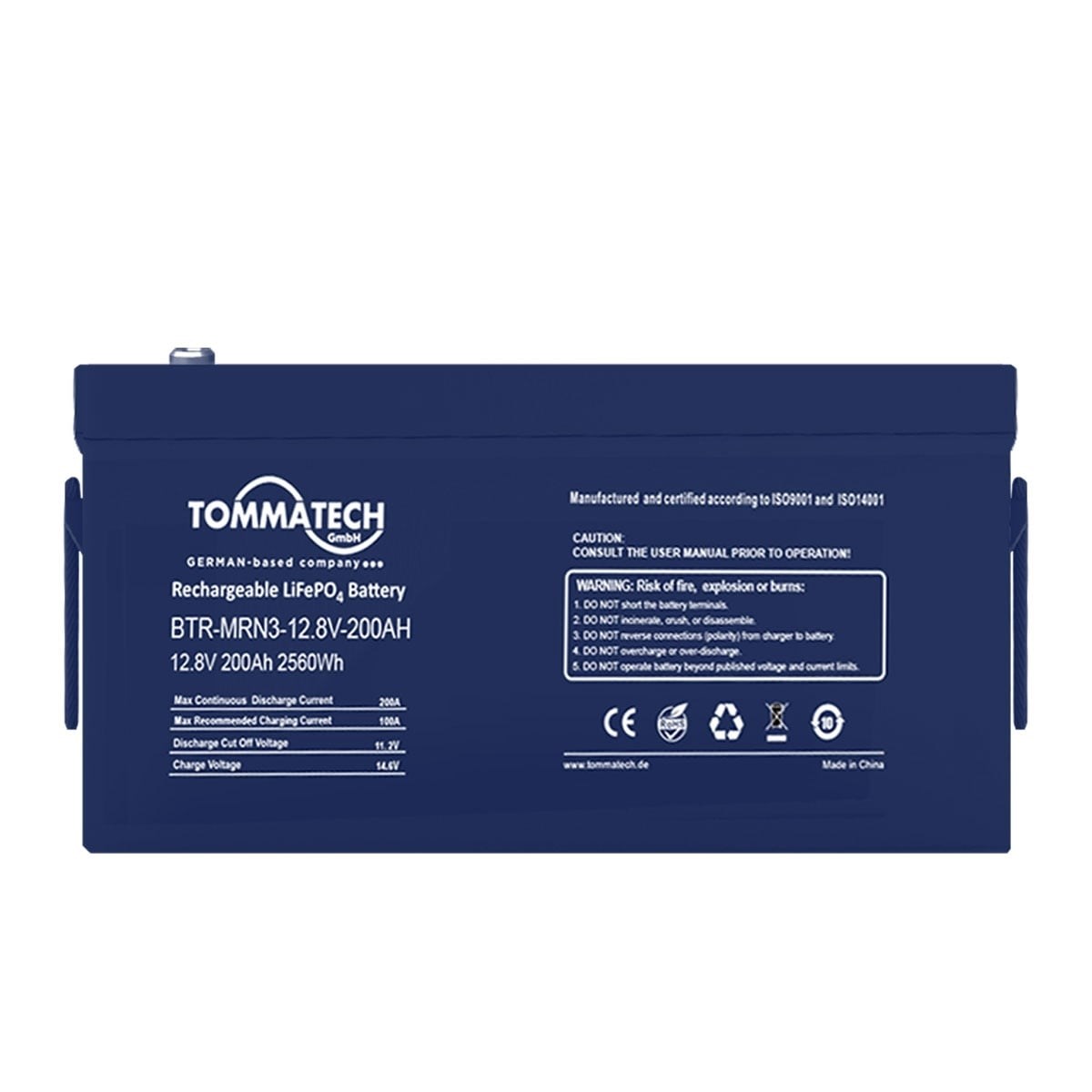 TommaTech ABS+PC Kasa 25.6V-100AH Marine Batarya