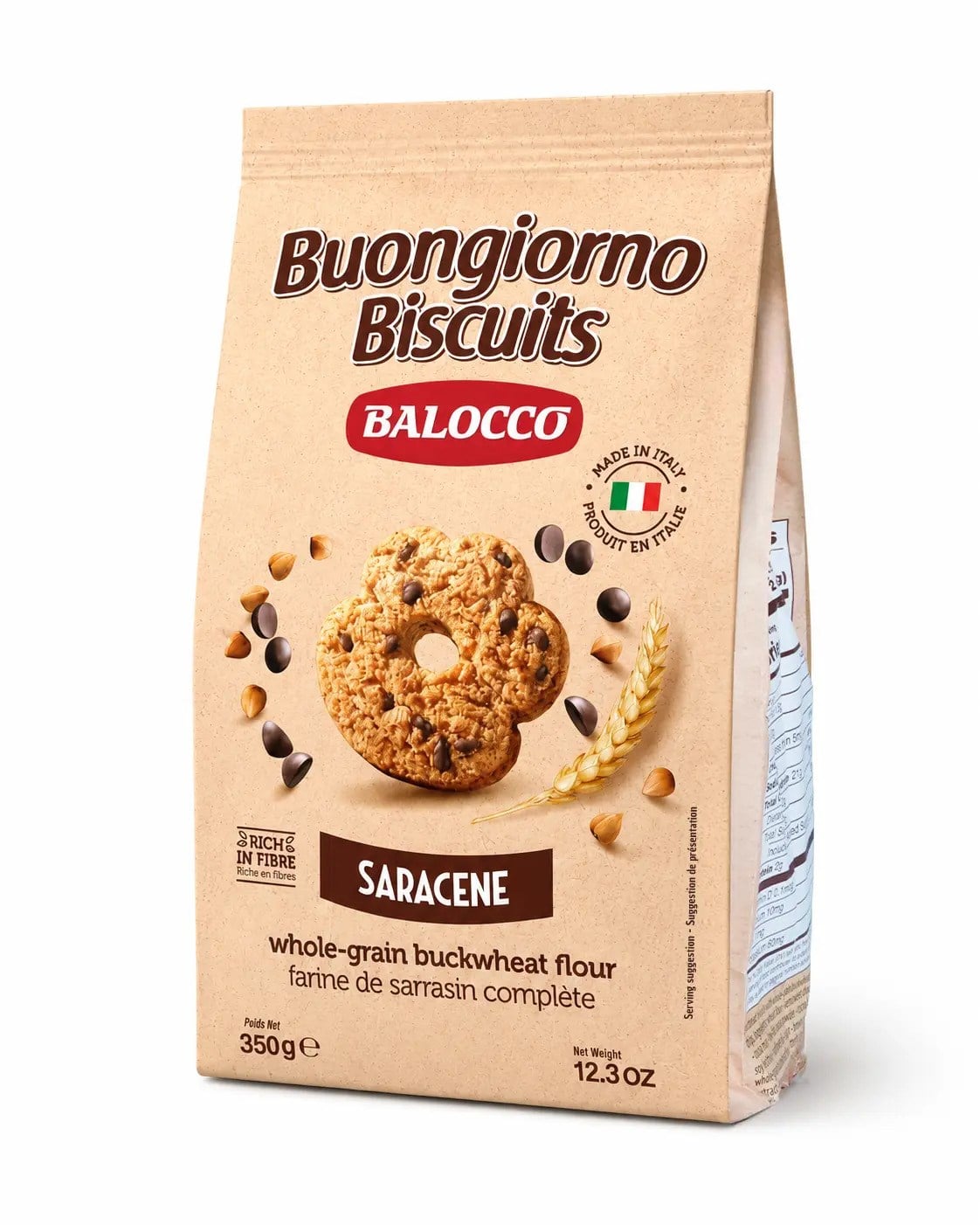 Balocco Saracene Karabuğdaylı & Bitter Çikolatalı Bisküvi 350 Gr 