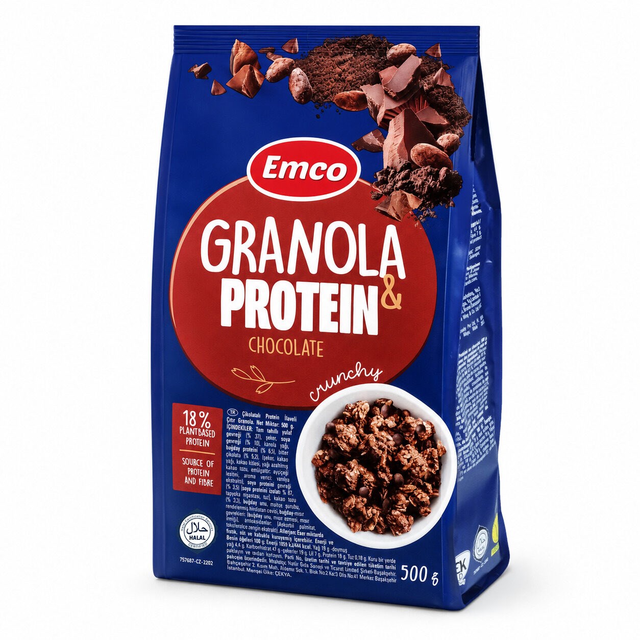 EMCO Protein Granola Crunchy with Chocolate 500 Gr 
