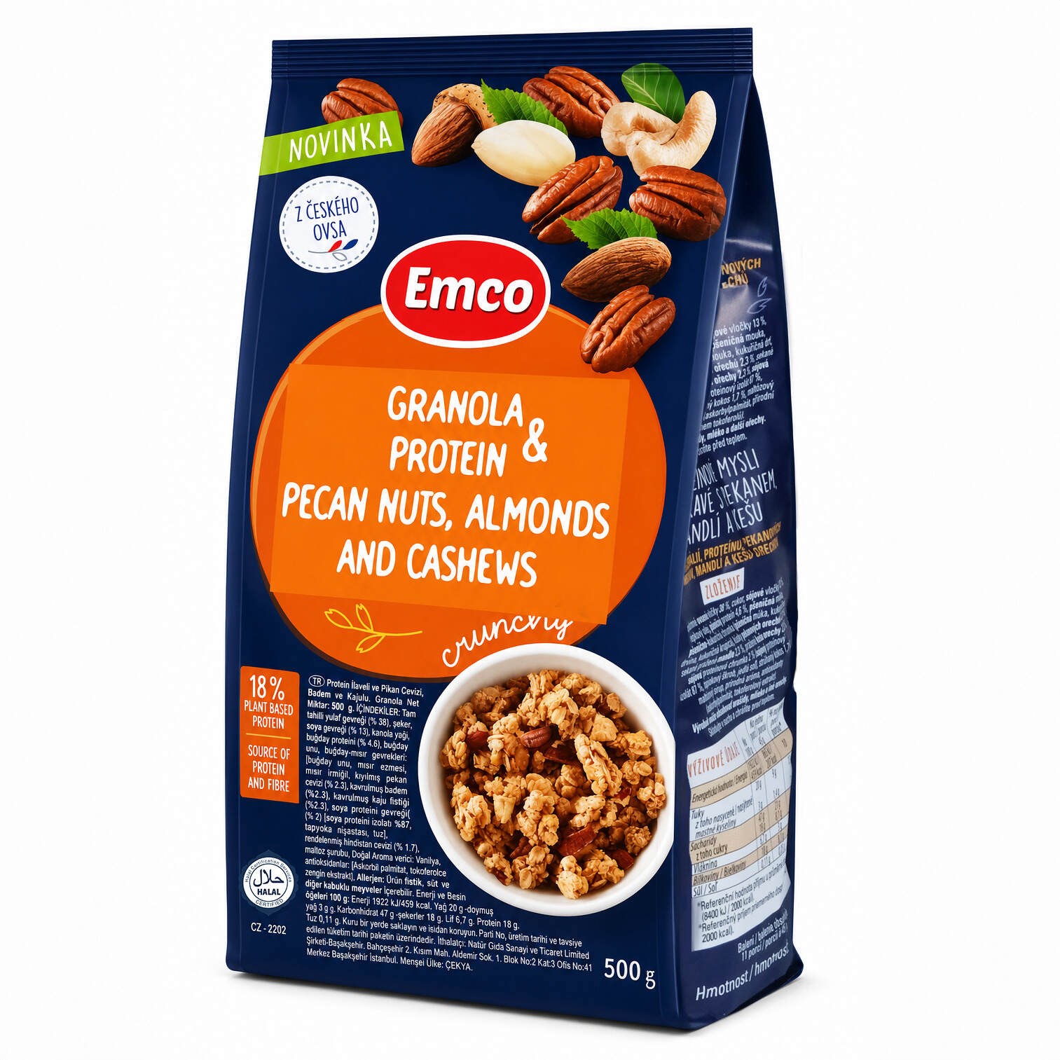 EMCO Protein Granola Pecan, Nuts, Almonds & Cashews 500 Gr 