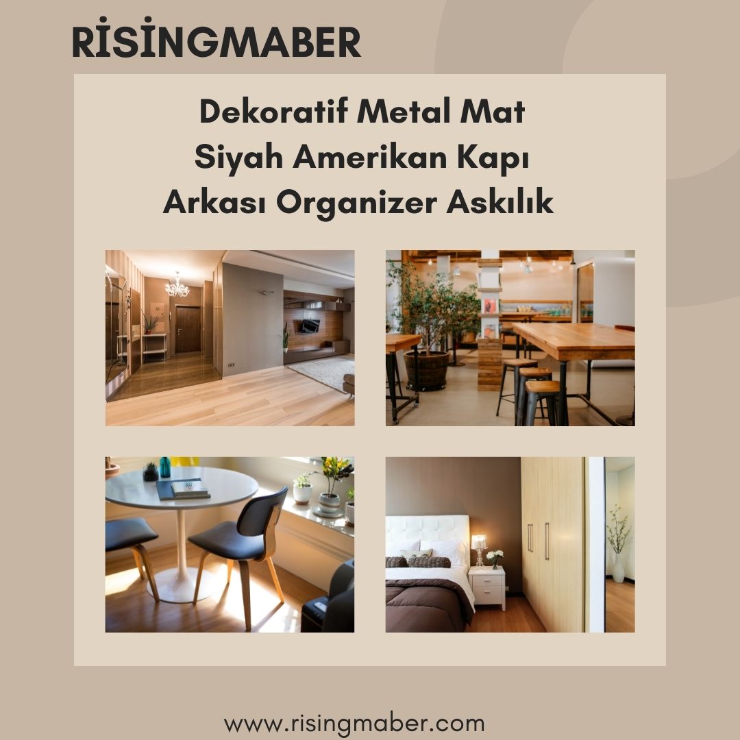 RİSİNGMABER Metal Mat Siyah Amerikan Kapı Arkası Organizer Askılık