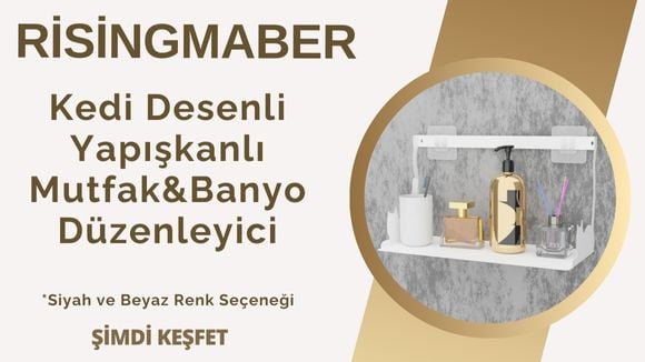 Risingmaber kedi desenli yapışkanlı mutfak banyo düzenleyici