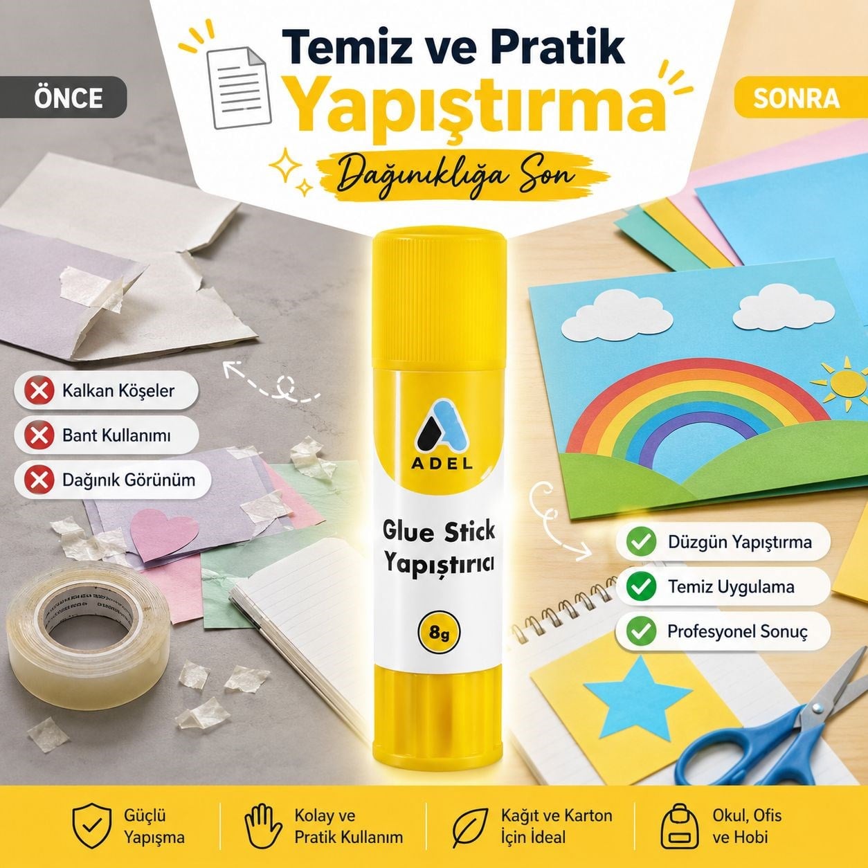  Glue Stick Yapıştırıcı – Temiz, Pratik ve Çok Amaçlı Kullanım