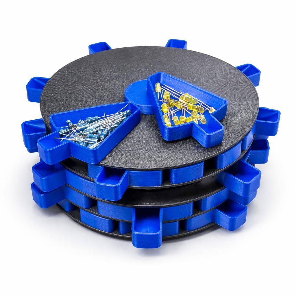 24 Kutulu Döner Çok Katlı Takı & Küçük Parça Düzenleyici – Atölyenizde Maksimum Düzen