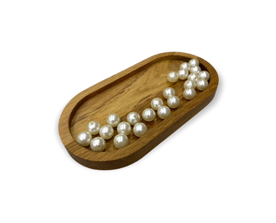 Yuvarlak Krem İri İnci 12 MM - 5 Adet