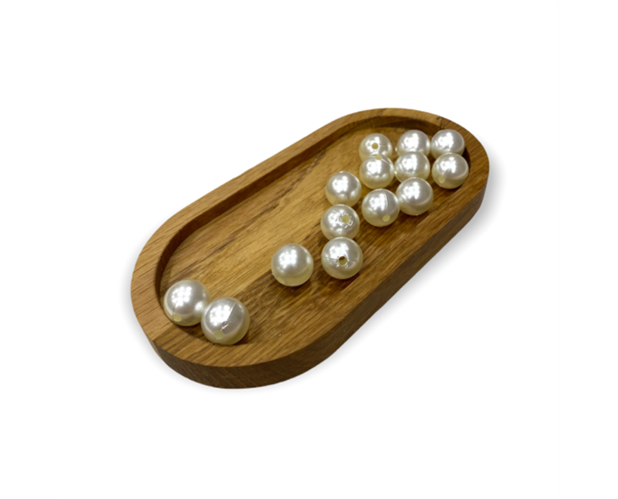 Yuvarlak Krem İri İnci 18 MM - 5 Adet