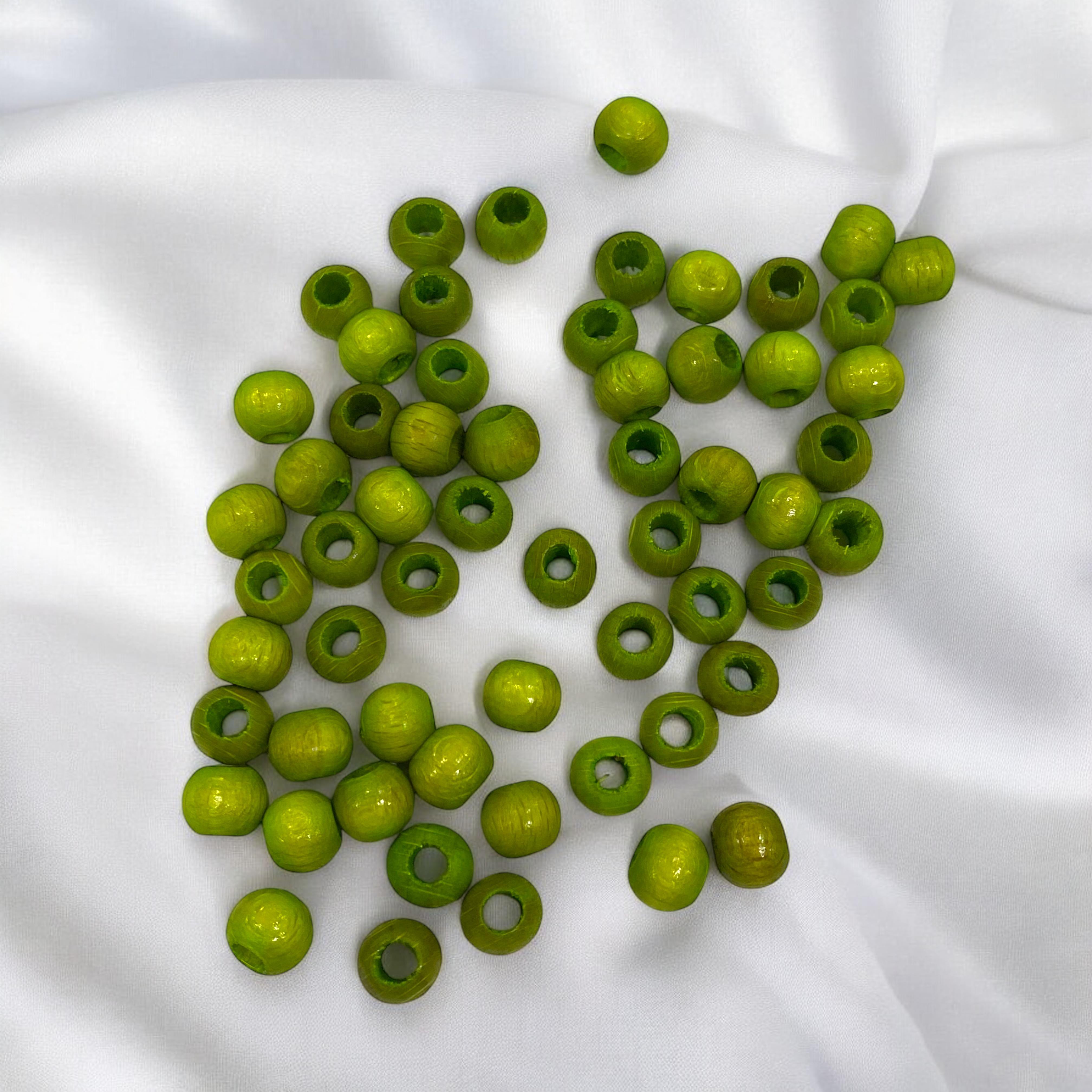 Açık Yeşil 8 MM Ahşap Boncuk 10 Gram