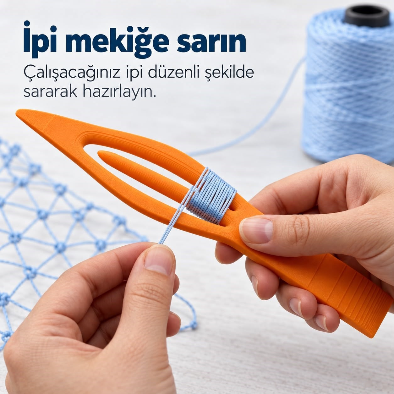 Ağ ve File Örme Mekiği – 18 × 3 cm