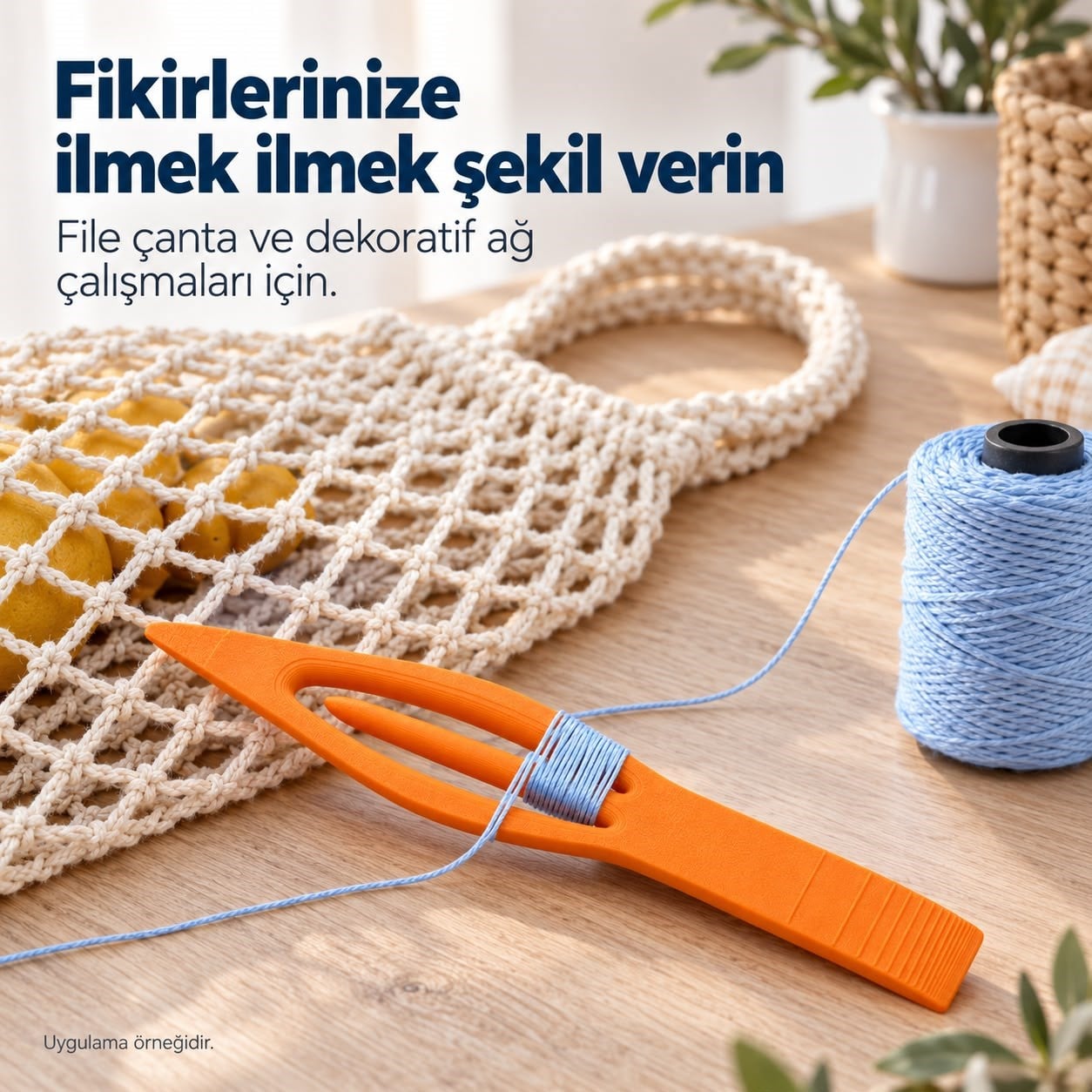 Ağ ve File Örme Mekiği – 18 × 3 cm
