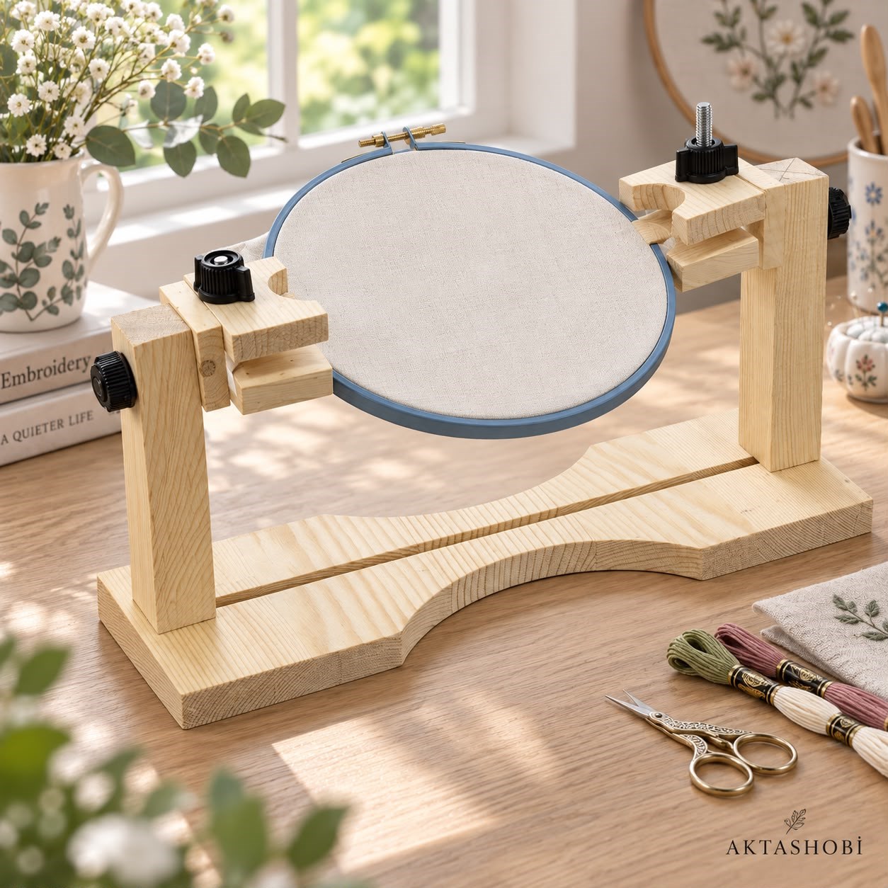 Ahşap Masaüstü Kasnak Tutucu Stand