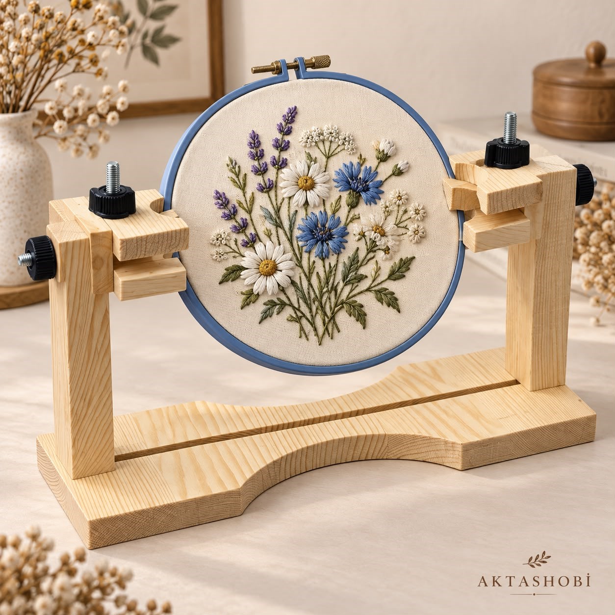 Ahşap Masaüstü Kasnak Tutucu Stand