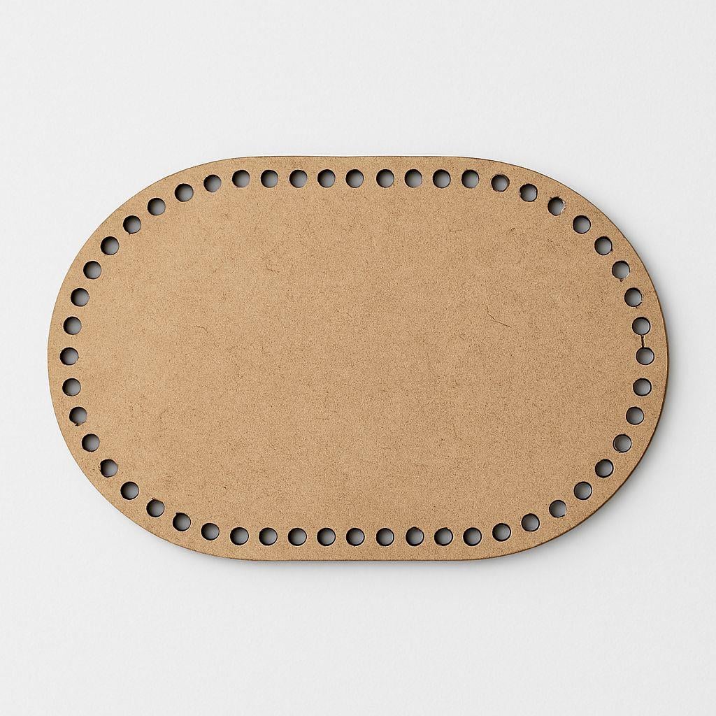Ahşap Oval Taban 14x20 - Tığ İşi Çanta, Sepet, Örgü Taban Motifi