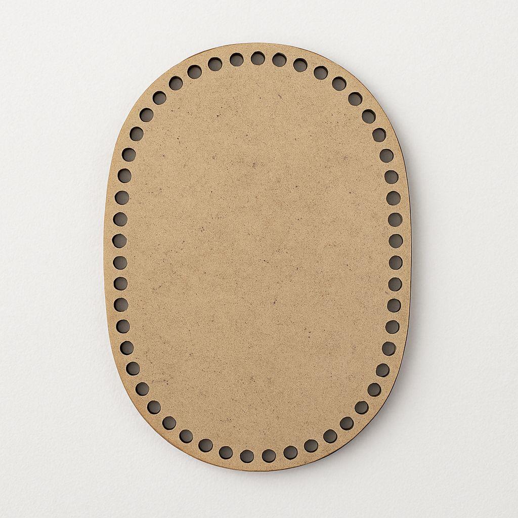 Ahşap Oval Taban 16x26 - Tığ İşi Çanta, Sepet, Örgü Taban Motifi
