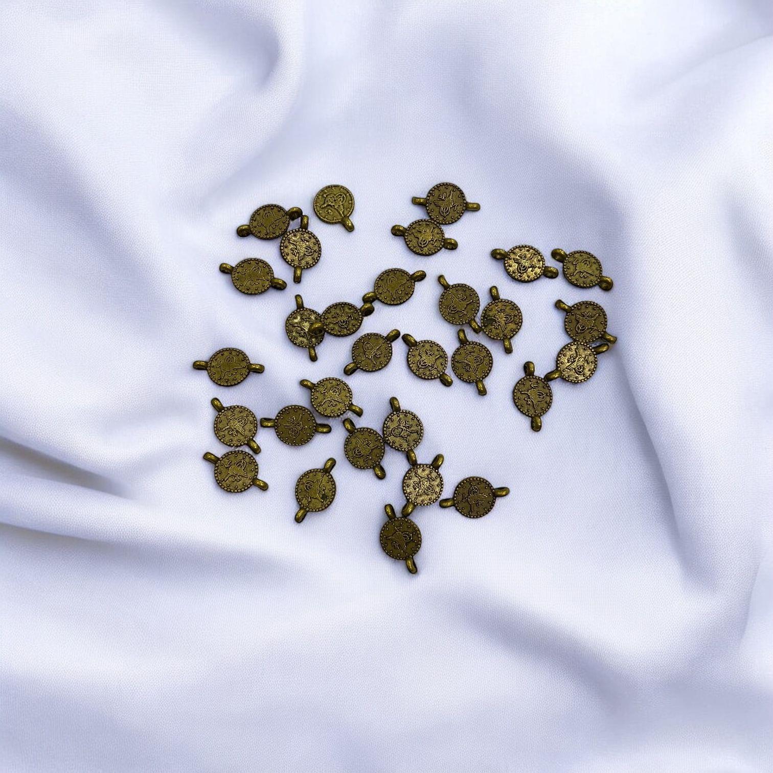 Antik Yeşil Çift Kulplu Tuğra 6 MM - 5 Adet Paket