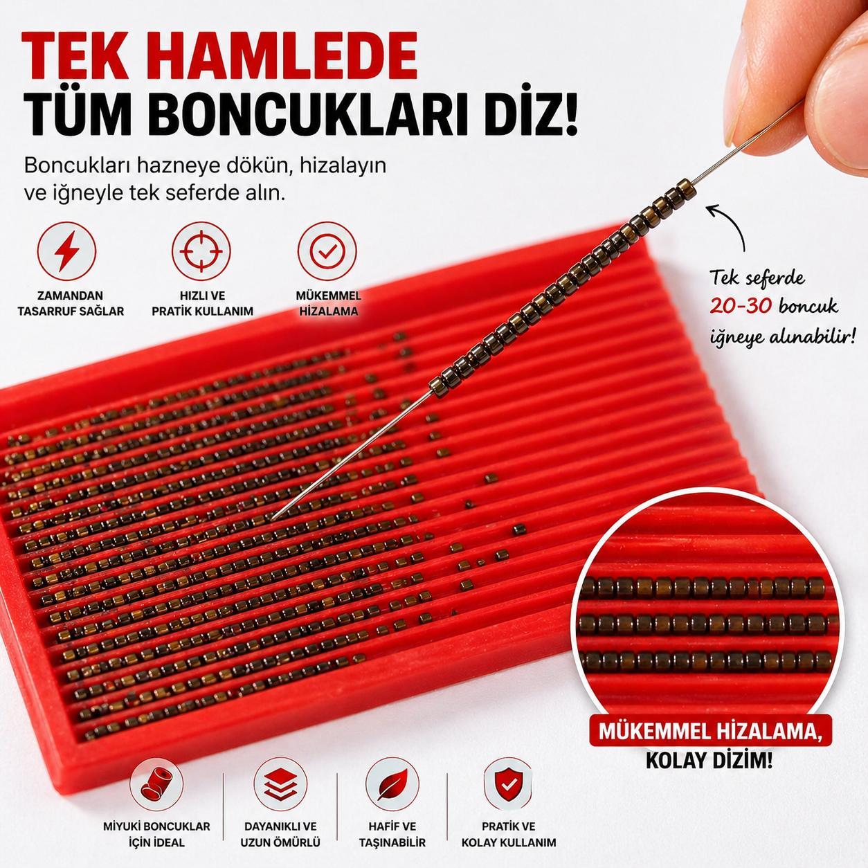 BeadLine Pro Hızlı Boncuk Dizici - Miyuki Boncuk Dizici – Tek Hamlede Dizim Aparatı