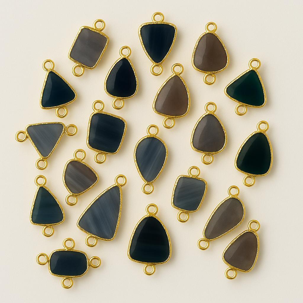 Çelik İki Halkalı Kedi Gözü Doğal Taş (Cat's Eye)