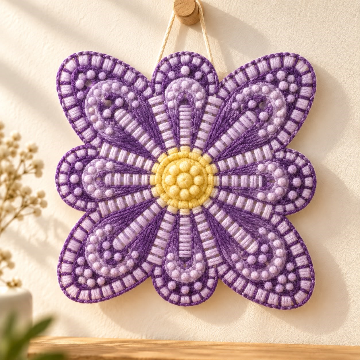 Çiçek Şekilli Plastik Kanvas – 14 CM