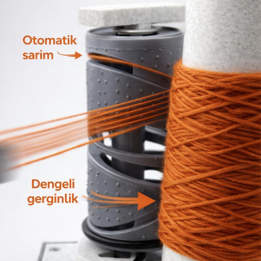 Çile Tutucu - PRO. Otomatik İplik Sarıcı, Automatic Motorized Yarn Winder