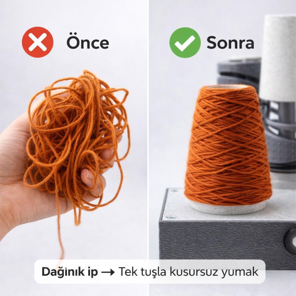 Çile Tutucu - PRO. Otomatik İplik Sarıcı, Automatic Motorized Yarn Winder