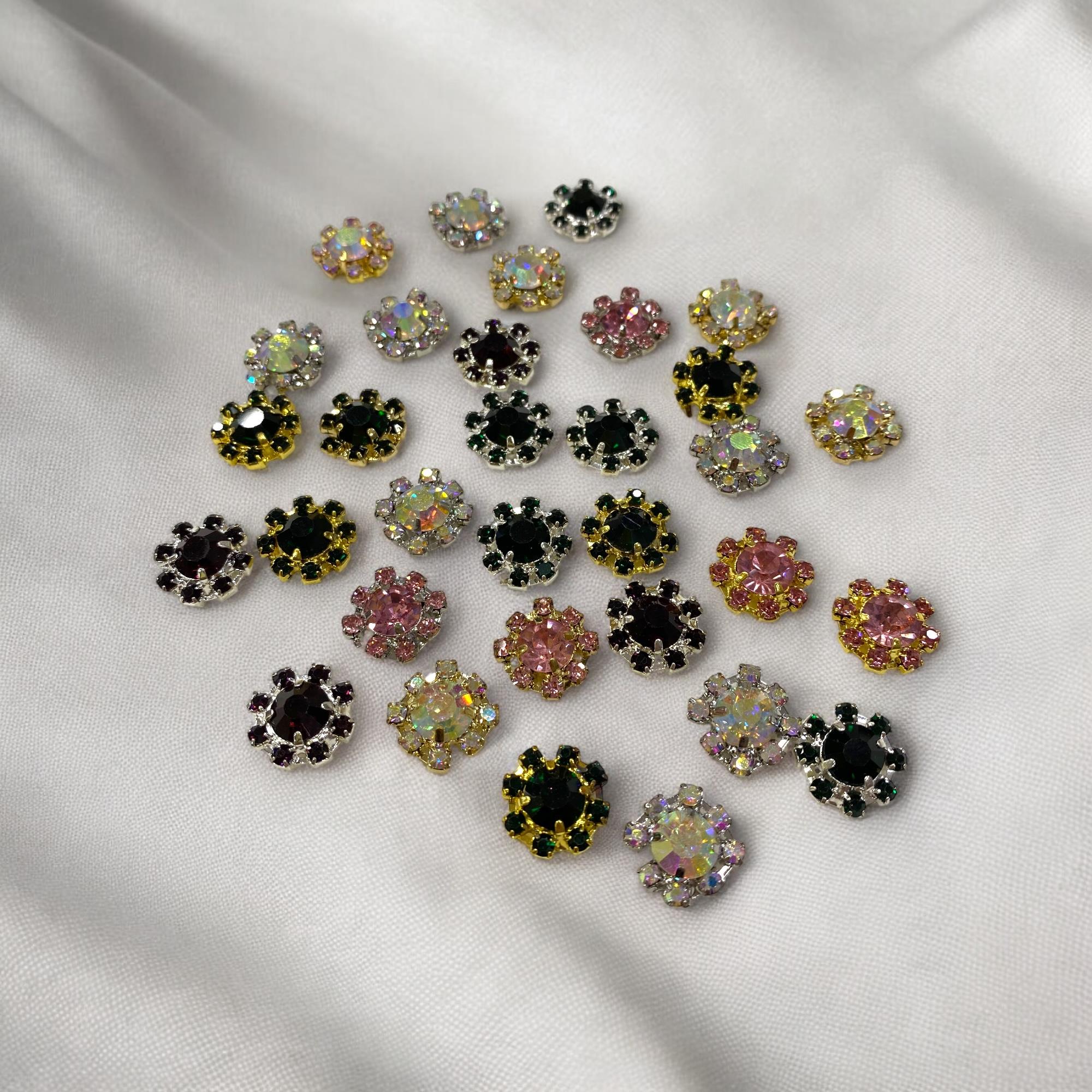 Dikme veya Yapıştırma Renkli Elmas Taşlı Kasalar