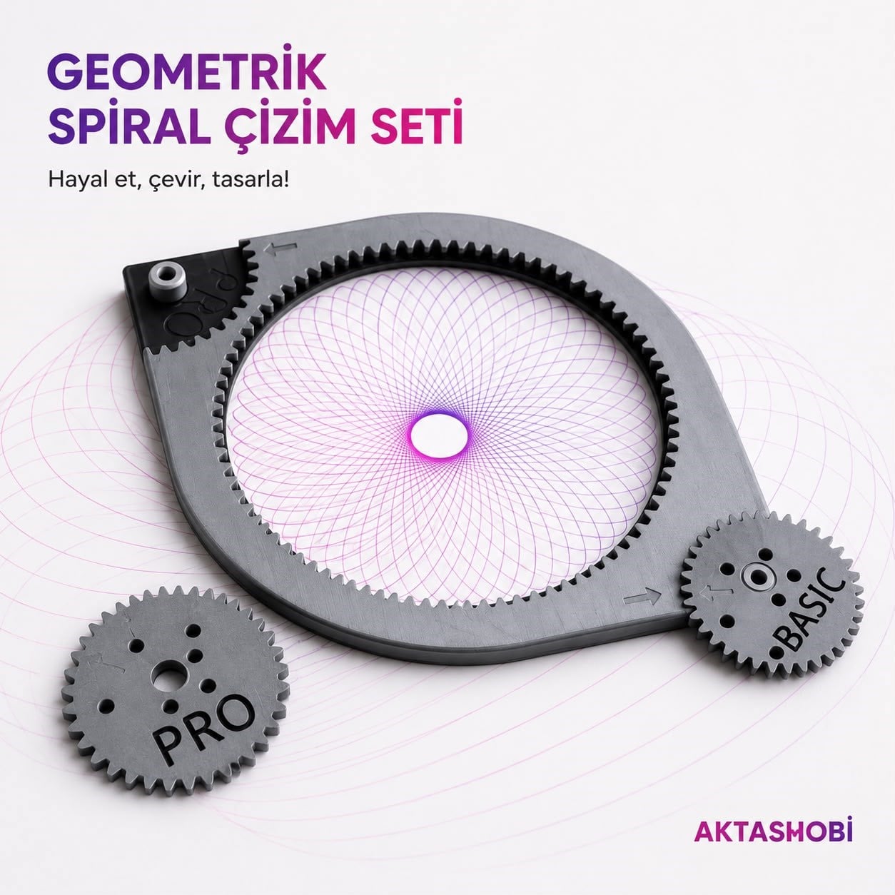 Dişli Çarklı Spiral Çizim Seti Pro ve Basic