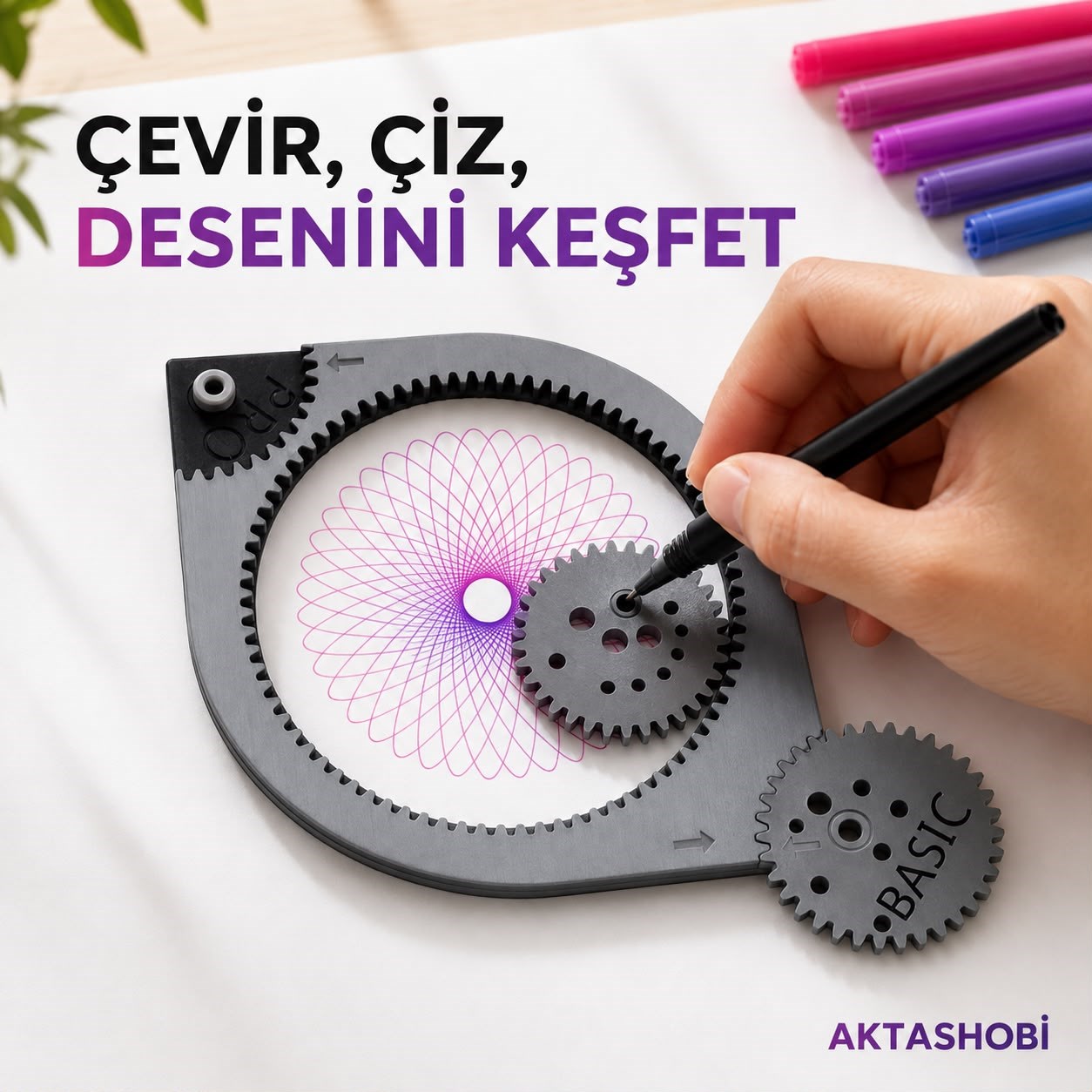 Dişli Çarklı Spiral Çizim Seti Pro ve Basic